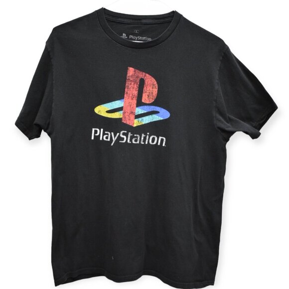 Playstation Shirt L Adult Unisex Gamer Graphic Crew Neck Tee Short Sleeve PS5 - Picture 1 of 7